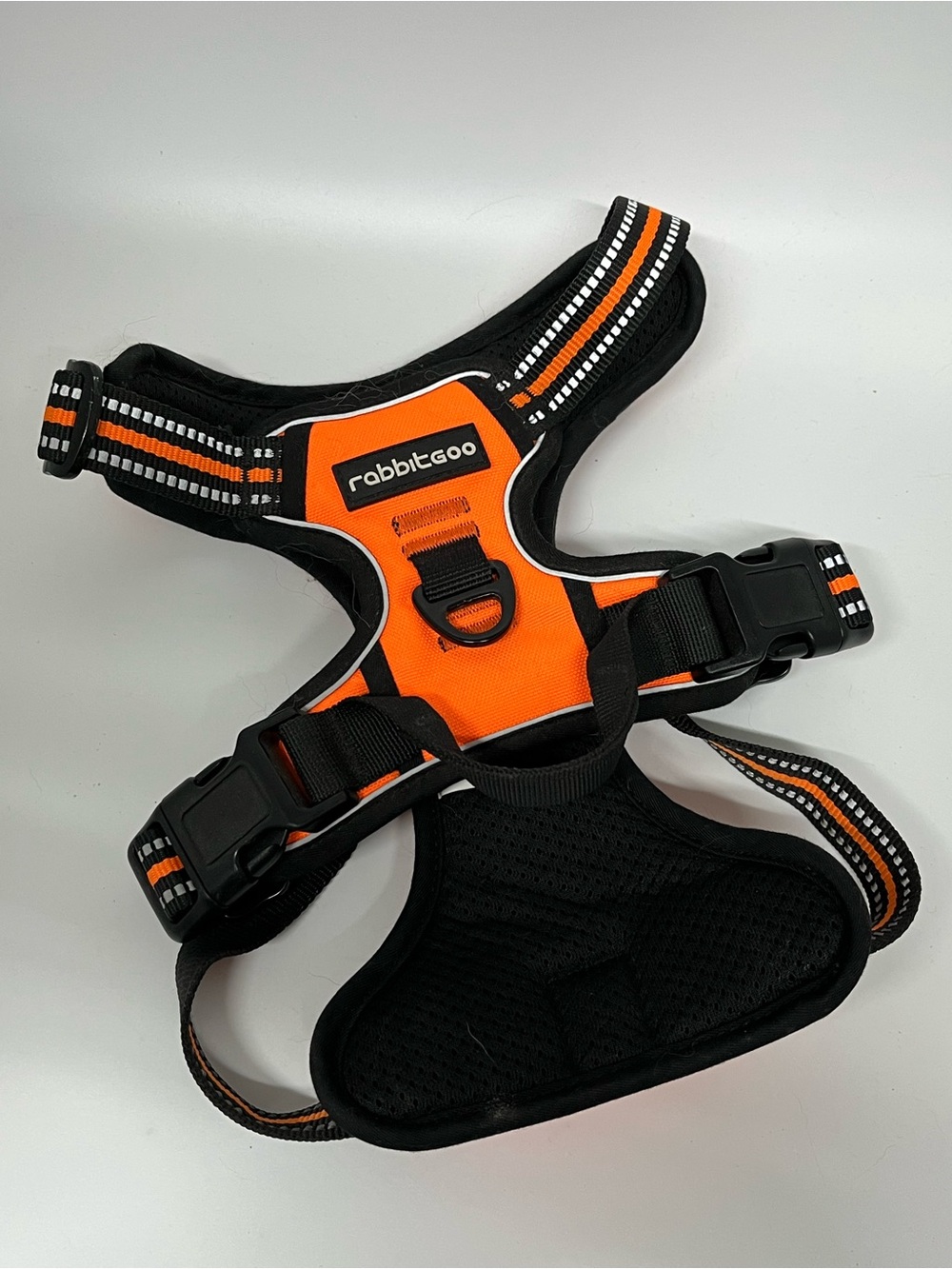 rabbitgoo Reflective Orange & Black No-Pull Dog Harness